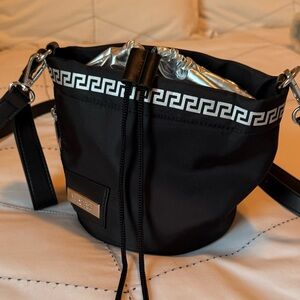 Versace Black and Silver Crossbody Bag